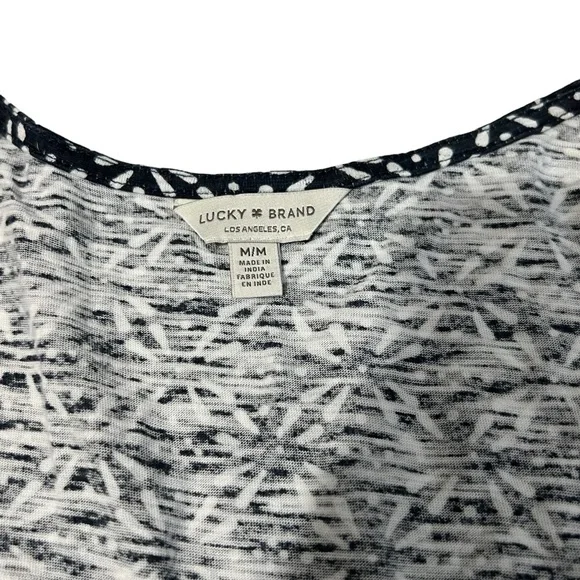 Lucky Brand - Womens Navy Blue Sheer Ruffle Sleeve Top Sz. MD - Picture 8 of 11